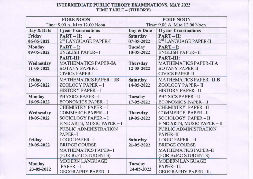 IPE 2022 timetable