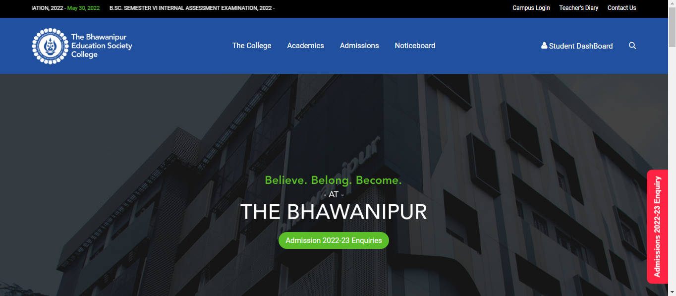 Bhawanipur College Admission 2022