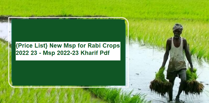 New Msp for Rabi Crops 2022 23